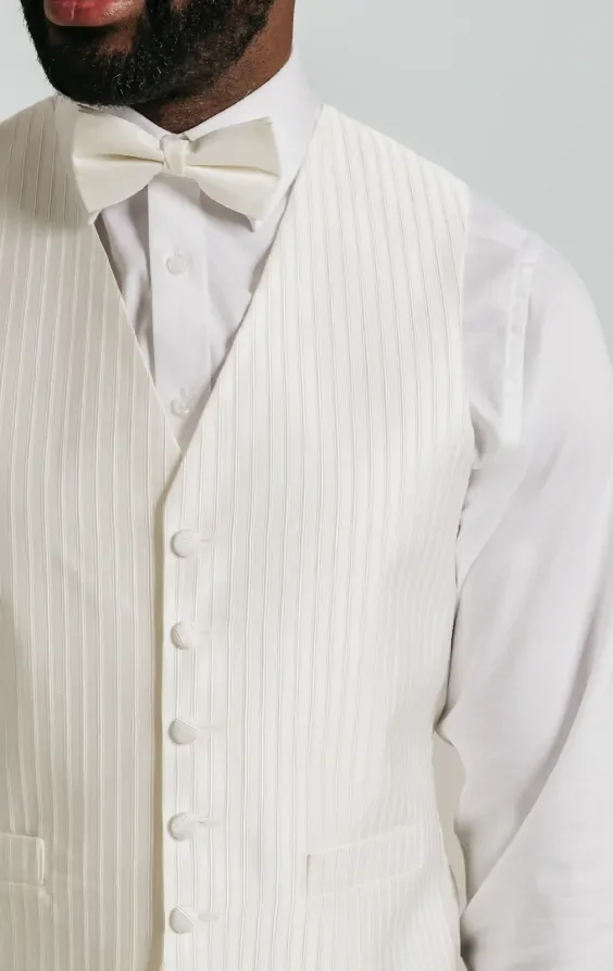 Heirloom Ivory Stripe Waistcoat thumbnail 3