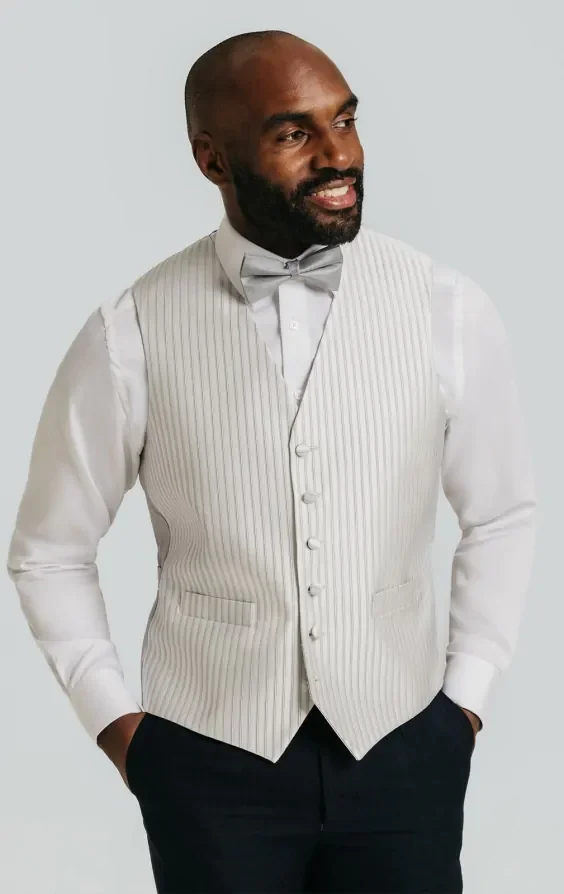 Heirloom Silver Stripe Waistcoat thumbnail 2