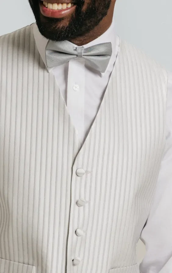 Heirloom Silver Stripe Waistcoat thumbnail 3