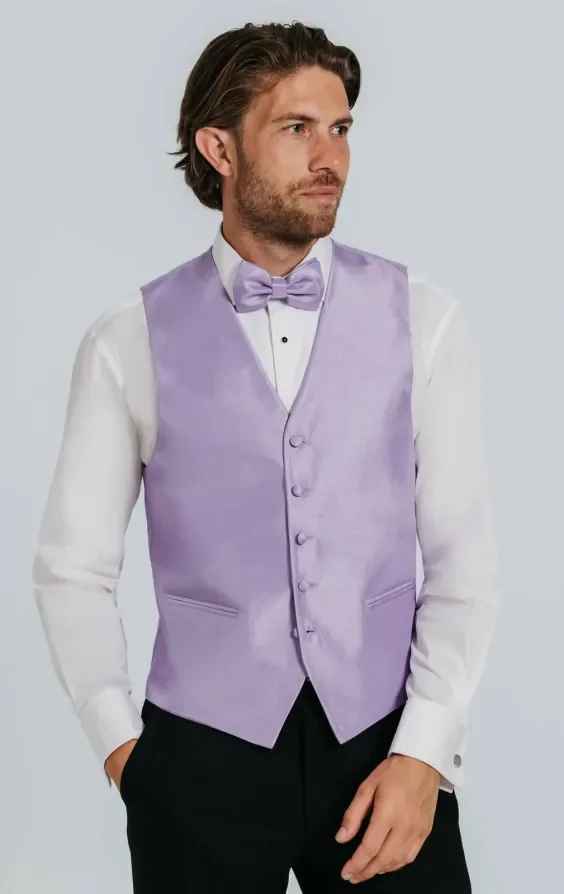 Lavender Dupion Waistcoat thumbnail 2
