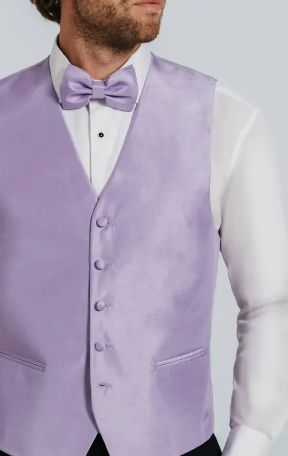 Lavender Dupion Waistcoat thumbnail 3
