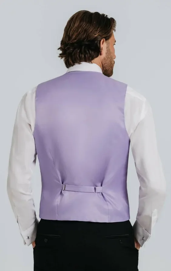 Lavender Dupion Waistcoat thumbnail 4