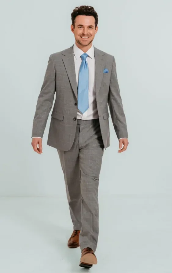 Light Grey Check Suit thumbnail 3