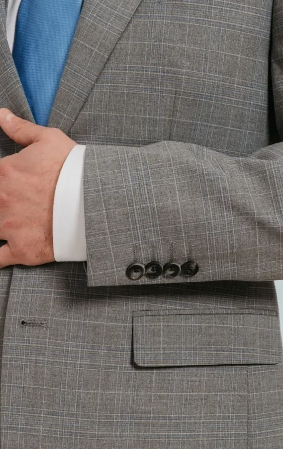Light Grey Check Suit thumbnail 4