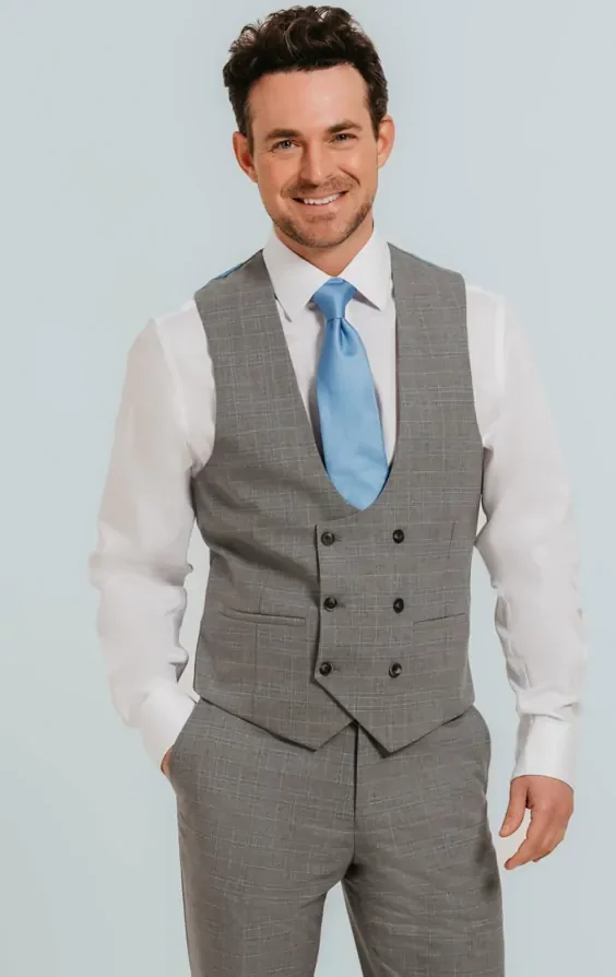 Light Grey Check Suit thumbnail 8