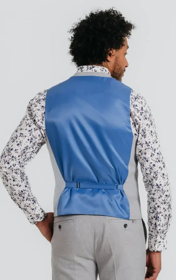 Light Grey Linen Waistcoat thumbnail 4