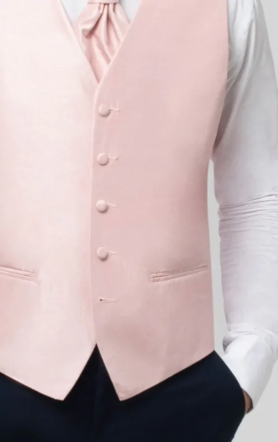 Light Pink Dupion Waistcoat thumbnail 5