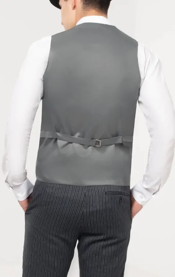 Luxury 100% Wool Dove Grey Double Breasted Morning Suit Waistcoat thumbnail 4