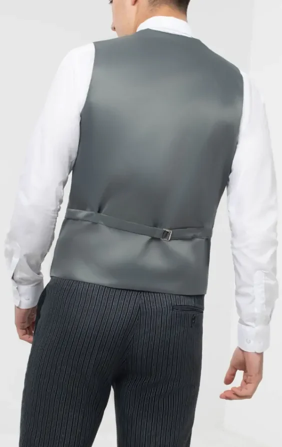 Luxury 100% Wool Dove Grey Single Breasted Morning Suit Waistcoat thumbnail 4
