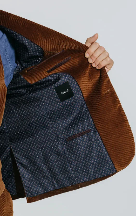 Mid Brown Corduroy 3 Piece Suit thumbnail 7