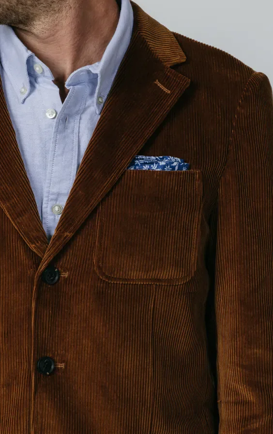 Mid Brown Corduroy Jacket with Patch Pockets thumbnail 5