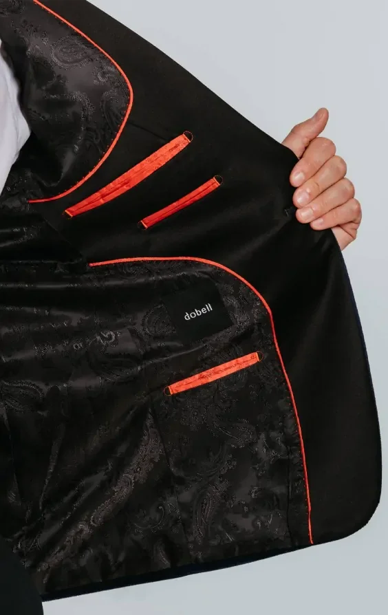 Navy Blue Velvet Jacket thumbnail 6