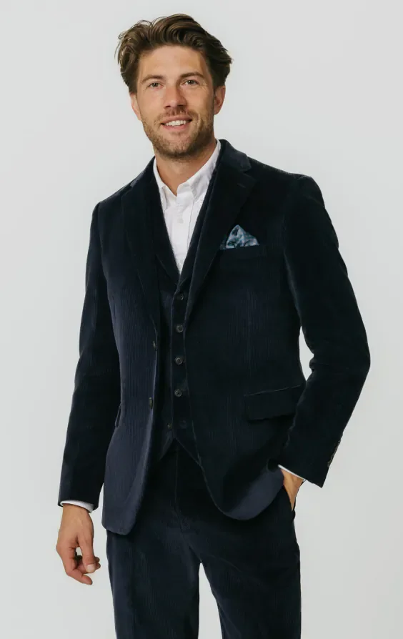 Navy Corduroy 3 Piece Suit thumbnail 2