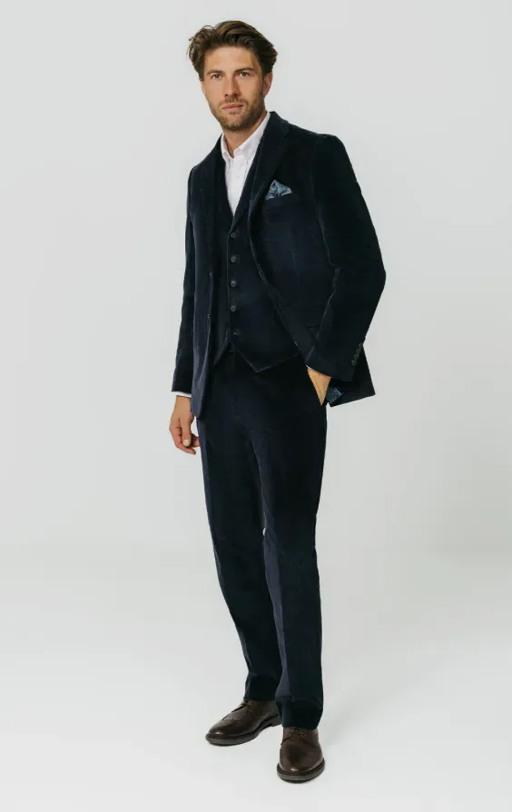 Navy Corduroy 3 Piece Suit thumbnail 3