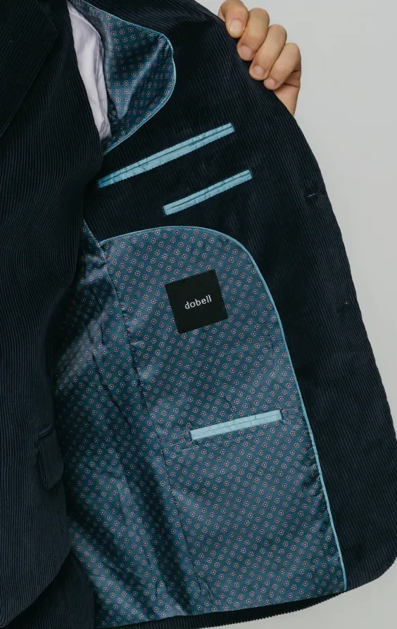 Navy Corduroy 3 Piece Suit thumbnail 6