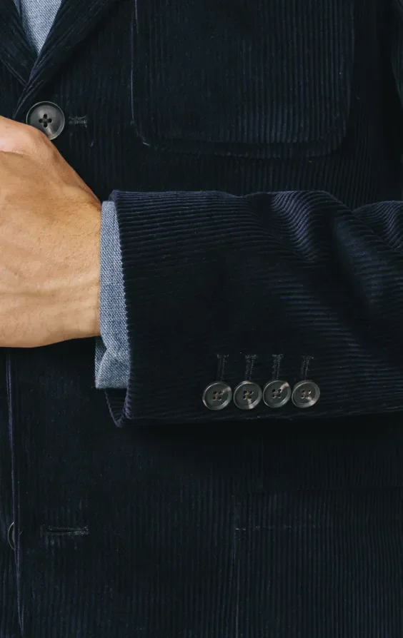 Navy Corduroy Jacket with Patch Pockets thumbnail 4