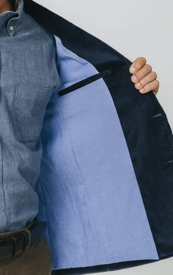 Navy Corduroy Jacket with Patch Pockets thumbnail 6