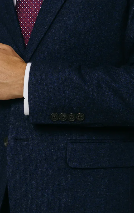 Navy Donegal Tweed Suit thumbnail 4