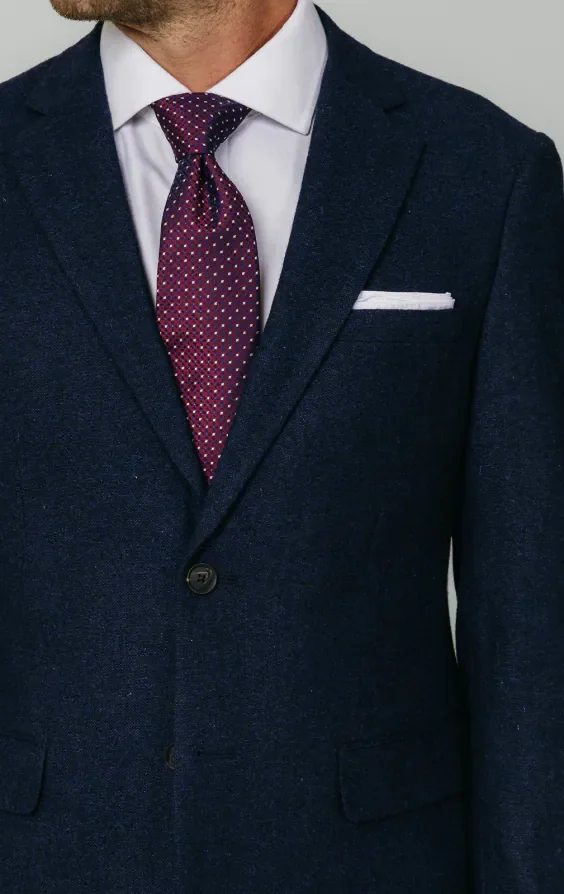 Navy Donegal Tweed Suit thumbnail 5