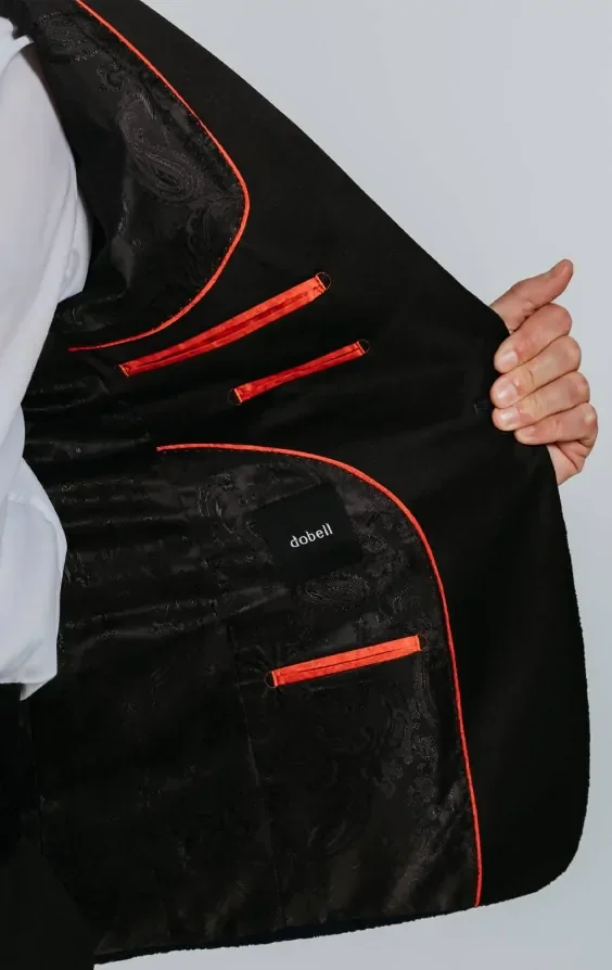 Navy Paisley Velvet Tuxedo Jacket thumbnail 6