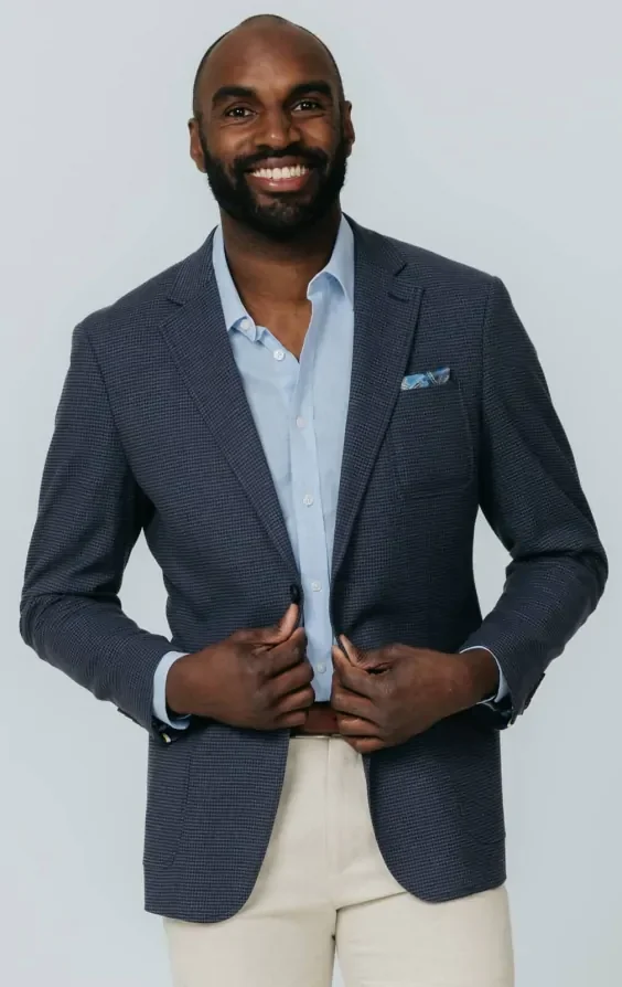 Navy Puppytooth Check Jacket thumbnail 2