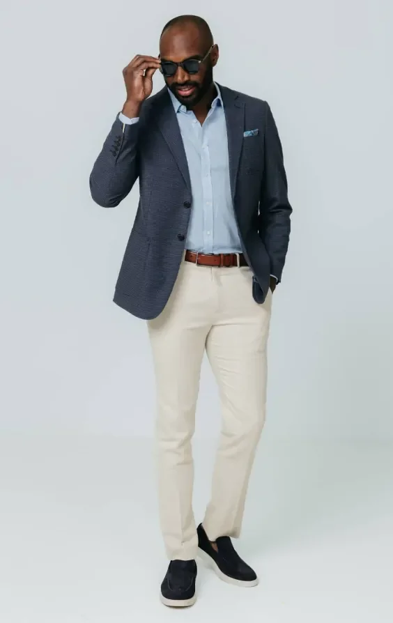 Navy Puppytooth Check Jacket thumbnail 3