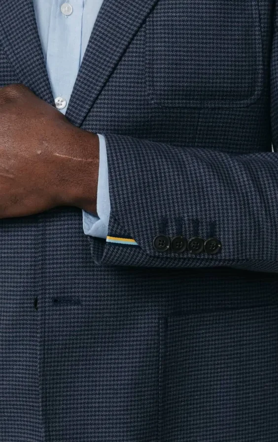 Navy Puppytooth Check Jacket thumbnail 4