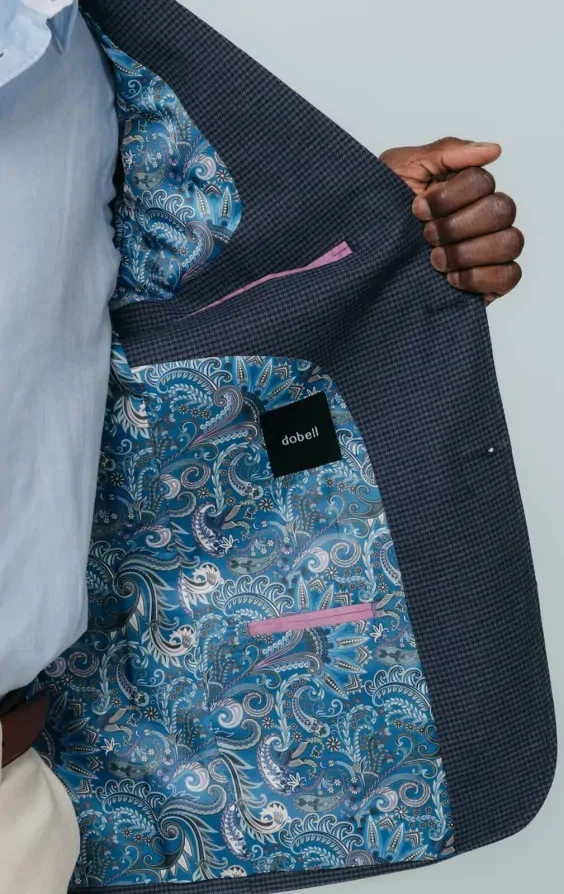 Navy Puppytooth Check Jacket thumbnail 6