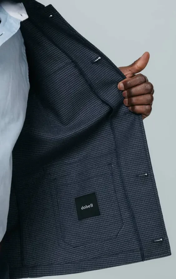 Navy Puppytooth Check Safari Jacket thumbnail 6