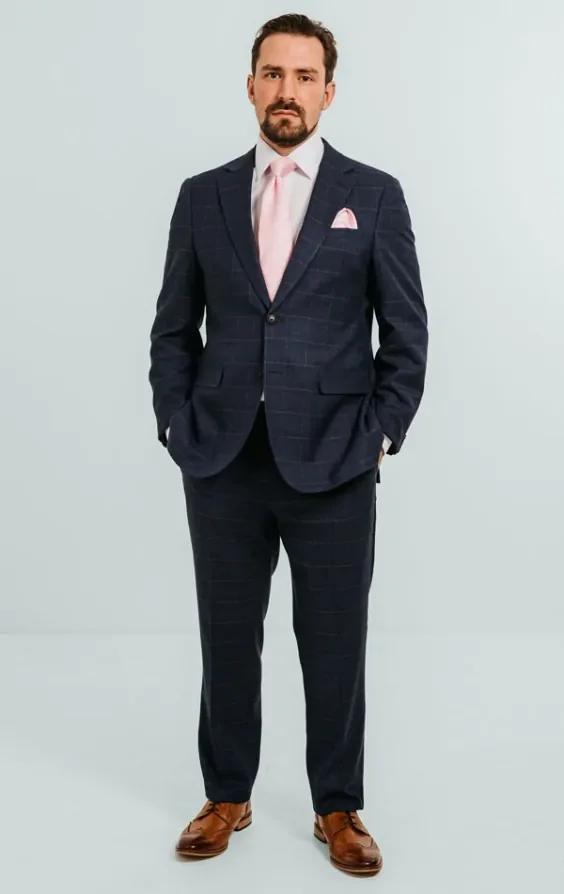 Navy with Pink Check Suit thumbnail 3