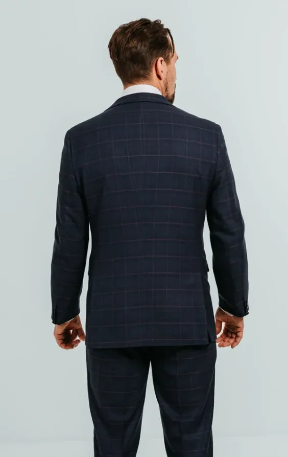 Navy with Pink Check Suit thumbnail 4