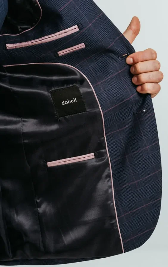 Navy with Pink Check Suit thumbnail 7