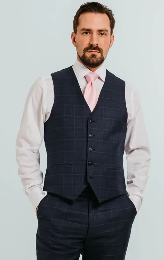 Navy with Pink Check Suit thumbnail 9