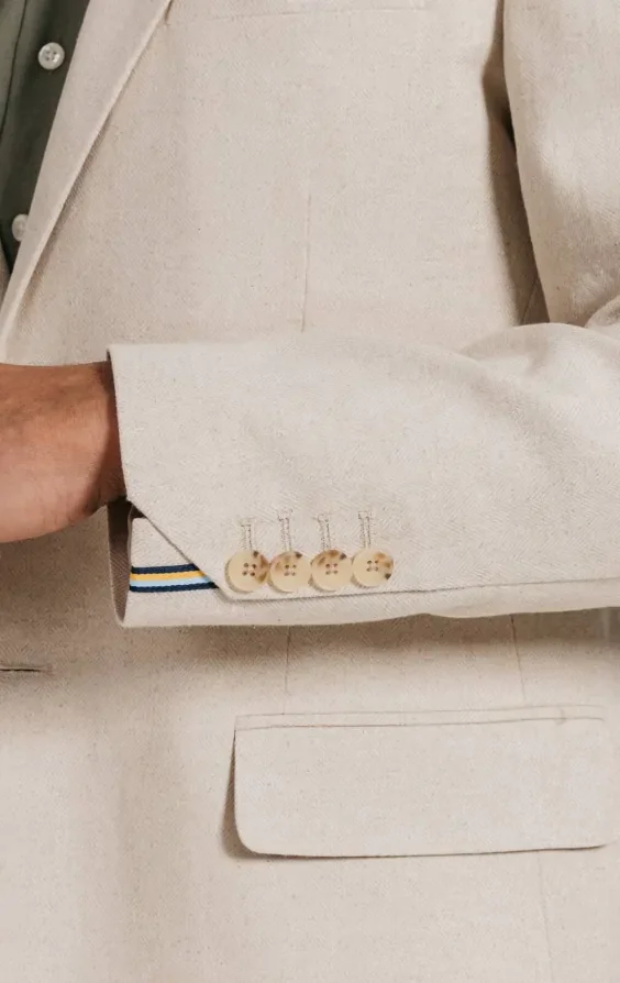 Oatmeal Linen Herringbone Suit thumbnail 5