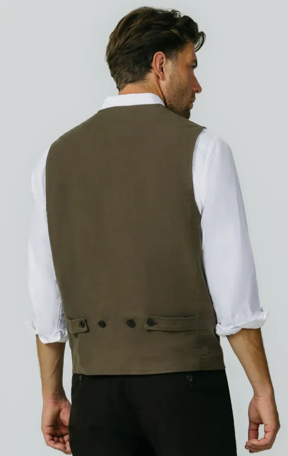 Olive Moleskin Waistcoat thumbnail 5