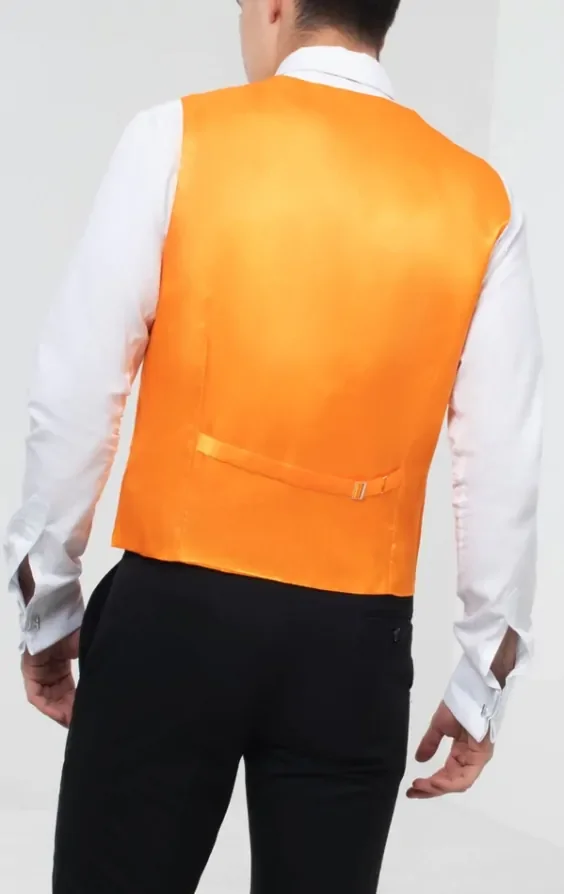 Orange Dupion Waistcoat thumbnail 5