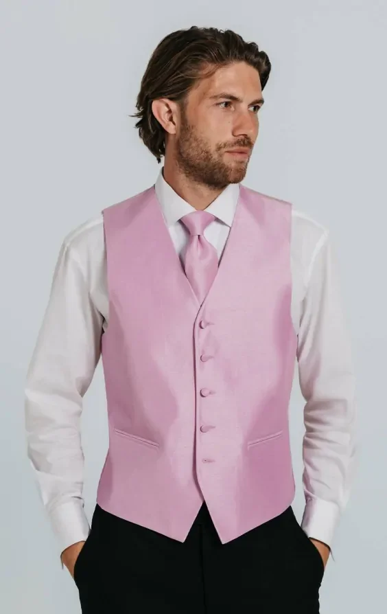 Pink Dupion Waistcoat thumbnail 2