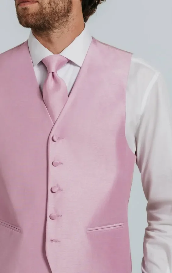 Pink Dupion Waistcoat thumbnail 3