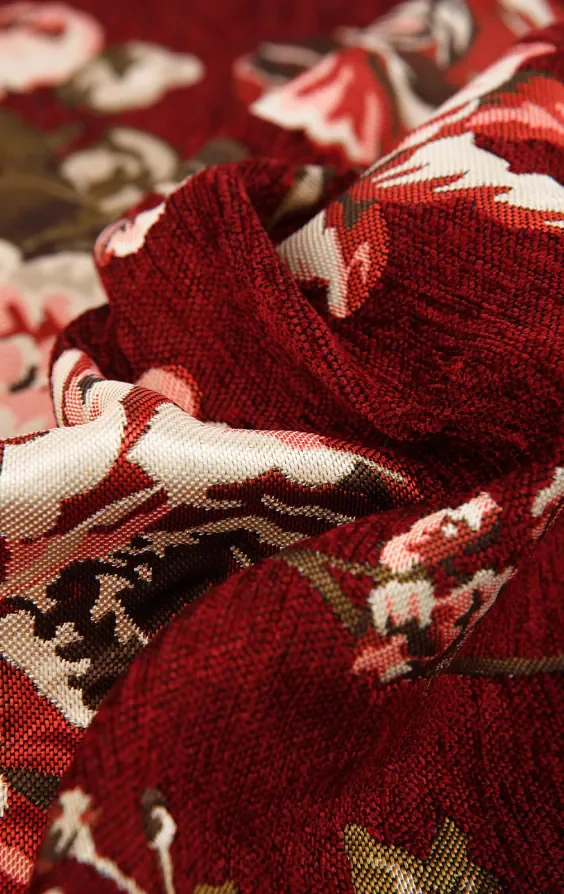 Red Floral Brocade Waistcoat thumbnail 5