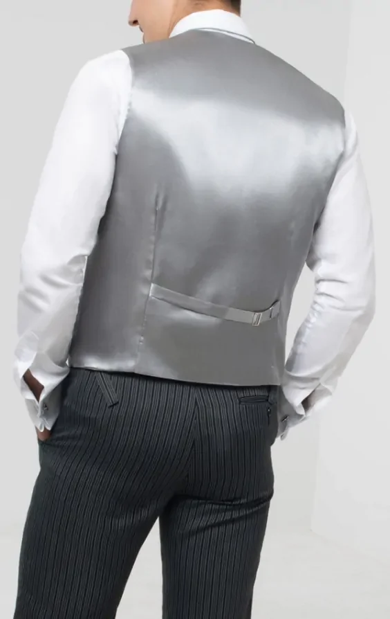 Silver Dupion Waistcoat thumbnail 6