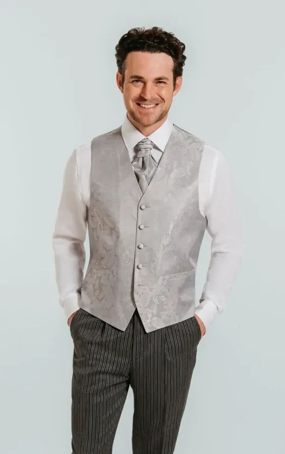 Silver Paisley Waistcoat thumbnail 2
