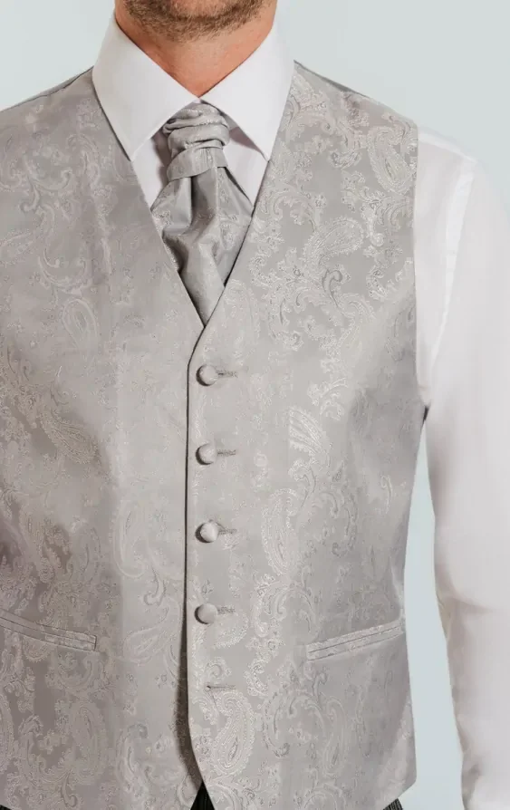 Silver Paisley Waistcoat thumbnail 4
