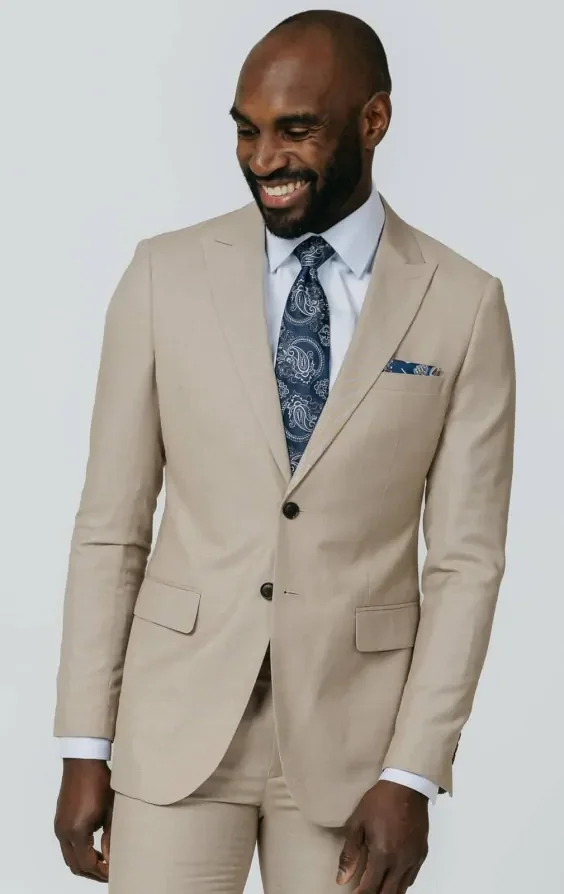 Stone Sharkskin Slim Fit Suit thumbnail 2