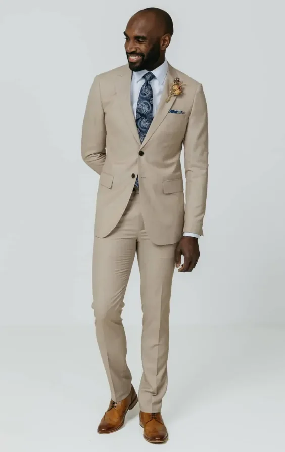 Stone Sharkskin Slim Fit Suit thumbnail 3