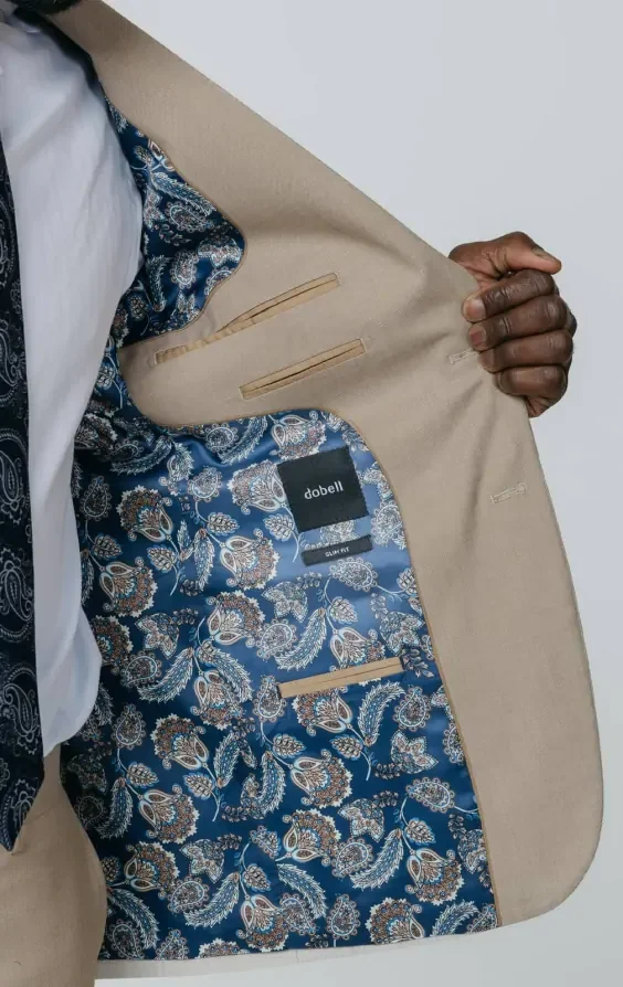 Stone Sharkskin Slim Fit Suit thumbnail 6