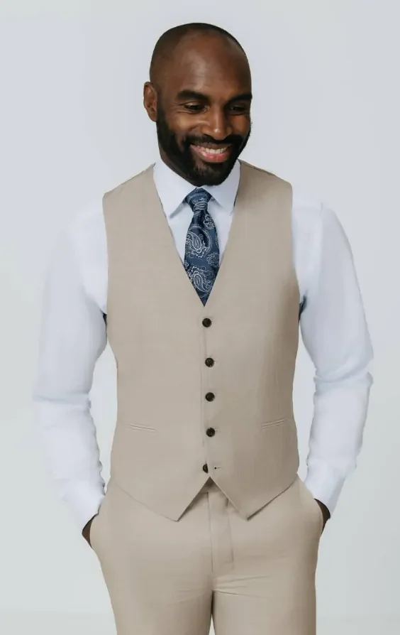 Stone Sharkskin Slim Fit Suit thumbnail 9