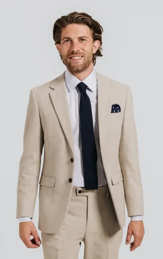 Stone Twill Tweed Suit Jacket thumbnail 2