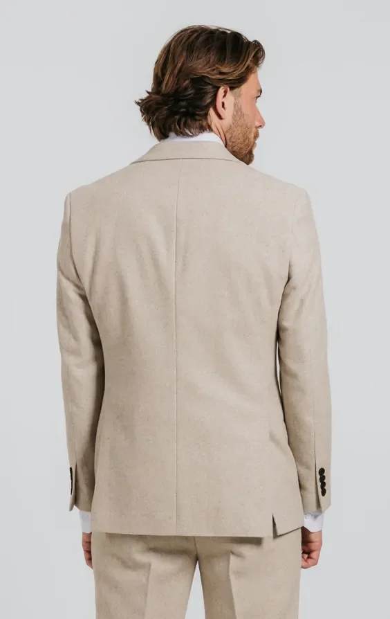 Stone Twill Tweed Suit Jacket thumbnail 3