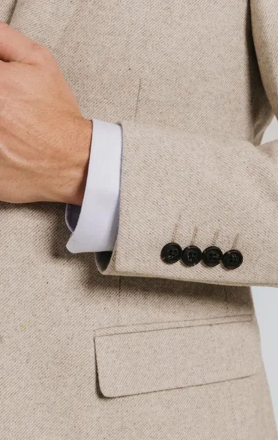 Stone Twill Tweed Suit Jacket thumbnail 4