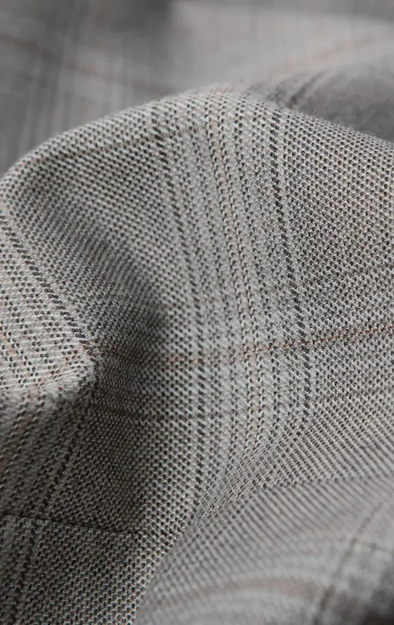 Taupe Check Suit with Peak Lapel thumbnail 10